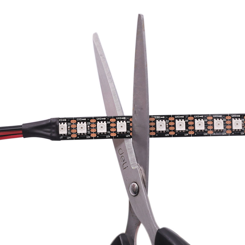 DC12V GS8208 96LEDs/m High-Density Individual Addressable RGBIC Black PCB LED Strip Light, Engineering Type DC12V GS8208 96LEDs/m High-Density Individual Addressable RGBIC Black PCB LED Strip Light, Engineering Type